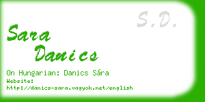 sara danics business card