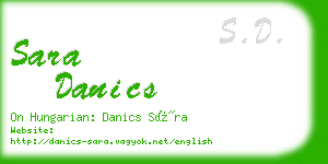 sara danics business card